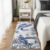 imageRunner Rug Non Slip 2x6 Coastal Area Rugs Washable Non Slip Stain Resistant Carpet for Hallway Laundry Room Bedroom Sea Horse04loggerhead Turtle
