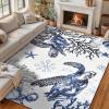 imageRunner Rug Non Slip 2x6 Coastal Area Rugs Washable Non Slip Stain Resistant Carpet for Hallway Laundry Room Bedroom Sea Horse04loggerhead Turtle