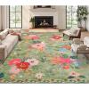 imageDintszyayue 8x10 Area Rugs for Living Room Non Slip Washable Stain Resistant Floral Rug for Bedroom Dining Room02green