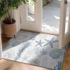 imageRunner Rug Non Slip 2x6 Coastal Area Rugs Washable Non Slip Stain Resistant Carpet for Hallway Laundry Room Bedroom Sea Horse01conch