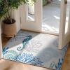 imageRunner Rug Non Slip 2x6 Coastal Area Rugs Washable Non Slip Stain Resistant Carpet for Hallway Laundry Room Bedroom Sea Horse02seahorse