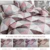 imageDintszyayue Navy Blue Quilt King Size 3 Pieces Patchwork Bedspread Bedding for King Size Bed Soft Lightweight Microfiber Geometric Coverlet Set for All Spring Quilt with 2 Pillowcases104 x90Pink