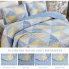 imageDintszyayue Navy Blue Quilt King Size 3 Pieces Patchwork Bedspread Bedding for King Size Bed Soft Lightweight Microfiber Geometric Coverlet Set for All Spring Quilt with 2 Pillowcases104 x90Blue Yellow