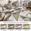 imageDintszyayue Navy Blue Quilt King Size 3 Pieces Patchwork Bedspread Bedding for King Size Bed Soft Lightweight Microfiber Geometric Coverlet Set for All Spring Quilt with 2 Pillowcases104 x90Brown