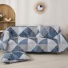imageDintszyayue Navy Blue Quilt King Size 3 Pieces Patchwork Bedspread Bedding for King Size Bed Soft Lightweight Microfiber Geometric Coverlet Set for All Spring Quilt with 2 Pillowcases104 x90Blue