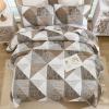 imageDintszyayue Navy Blue Quilt King Size 3 Pieces Patchwork Bedspread Bedding for King Size Bed Soft Lightweight Microfiber Geometric Coverlet Set for All Spring Quilt with 2 Pillowcases104 x90Brown