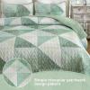 imageDintszyayue Navy Blue Quilt King Size 3 Pieces Patchwork Bedspread Bedding for King Size Bed Soft Lightweight Microfiber Geometric Coverlet Set for All Spring Quilt with 2 Pillowcases104 x90Sage Green