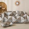 imageDintszyayue Navy Blue Quilt King Size 3 Pieces Patchwork Bedspread Bedding for King Size Bed Soft Lightweight Microfiber Geometric Coverlet Set for All Spring Quilt with 2 Pillowcases104 x90Brown