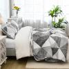 imageDintszyayue Navy Blue Quilt King Size 3 Pieces Patchwork Bedspread Bedding for King Size Bed Soft Lightweight Microfiber Geometric Coverlet Set for All Spring Quilt with 2 Pillowcases104 x90Grey