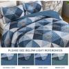 imageDintszyayue Navy Blue Quilt King Size 3 Pieces Patchwork Bedspread Bedding for King Size Bed Soft Lightweight Microfiber Geometric Coverlet Set for All Spring Quilt with 2 Pillowcases104 x90Navy Blue
