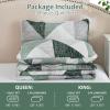 imageDintszyayue Navy Blue Quilt King Size 3 Pieces Patchwork Bedspread Bedding for King Size Bed Soft Lightweight Microfiber Geometric Coverlet Set for All Spring Quilt with 2 Pillowcases104 x90Green