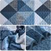 imageDintszyayue Navy Blue Quilt King Size 3 Pieces Patchwork Bedspread Bedding for King Size Bed Soft Lightweight Microfiber Geometric Coverlet Set for All Spring Quilt with 2 Pillowcases104 x90Navy Blue