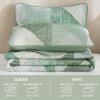imageDintszyayue Navy Blue Quilt King Size 3 Pieces Patchwork Bedspread Bedding for King Size Bed Soft Lightweight Microfiber Geometric Coverlet Set for All Spring Quilt with 2 Pillowcases104 x90Sage Green