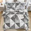 imageDintszyayue Navy Blue Quilt King Size 3 Pieces Patchwork Bedspread Bedding for King Size Bed Soft Lightweight Microfiber Geometric Coverlet Set for All Spring Quilt with 2 Pillowcases104 x90Grey
