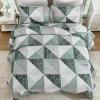 imageDintszyayue Navy Blue Quilt King Size 3 Pieces Patchwork Bedspread Bedding for King Size Bed Soft Lightweight Microfiber Geometric Coverlet Set for All Spring Quilt with 2 Pillowcases104 x90Green