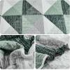 imageDintszyayue Navy Blue Quilt King Size 3 Pieces Patchwork Bedspread Bedding for King Size Bed Soft Lightweight Microfiber Geometric Coverlet Set for All Spring Quilt with 2 Pillowcases104 x90Green