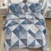 imageDintszyayue Navy Blue Quilt King Size 3 Pieces Patchwork Bedspread Bedding for King Size Bed Soft Lightweight Microfiber Geometric Coverlet Set for All Spring Quilt with 2 Pillowcases104 x90Blue