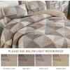 imageDintszyayue Navy Blue Quilt King Size 3 Pieces Patchwork Bedspread Bedding for King Size Bed Soft Lightweight Microfiber Geometric Coverlet Set for All Spring Quilt with 2 Pillowcases104 x90Dark Brown