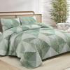 imageDintszyayue Navy Blue Quilt King Size 3 Pieces Patchwork Bedspread Bedding for King Size Bed Soft Lightweight Microfiber Geometric Coverlet Set for All Spring Quilt with 2 Pillowcases104 x90Sage Green
