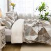 imageDintszyayue Navy Blue Quilt King Size 3 Pieces Patchwork Bedspread Bedding for King Size Bed Soft Lightweight Microfiber Geometric Coverlet Set for All Spring Quilt with 2 Pillowcases104 x90Brown