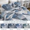 imageDintszyayue Navy Blue Quilt King Size 3 Pieces Patchwork Bedspread Bedding for King Size Bed Soft Lightweight Microfiber Geometric Coverlet Set for All Spring Quilt with 2 Pillowcases104 x90Blue