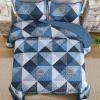 imageDintszyayue Navy Blue Quilt King Size 3 Pieces Patchwork Bedspread Bedding for King Size Bed Soft Lightweight Microfiber Geometric Coverlet Set for All Spring Quilt with 2 Pillowcases104 x90Navy Blue