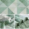 imageDintszyayue Navy Blue Quilt King Size 3 Pieces Patchwork Bedspread Bedding for King Size Bed Soft Lightweight Microfiber Geometric Coverlet Set for All Spring Quilt with 2 Pillowcases104 x90Sage Green