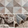imageDintszyayue Navy Blue Quilt King Size 3 Pieces Patchwork Bedspread Bedding for King Size Bed Soft Lightweight Microfiber Geometric Coverlet Set for All Spring Quilt with 2 Pillowcases104 x90Dark Brown