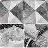imageDintszyayue Navy Blue Quilt King Size 3 Pieces Patchwork Bedspread Bedding for King Size Bed Soft Lightweight Microfiber Geometric Coverlet Set for All Spring Quilt with 2 Pillowcases104 x90Grey