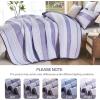 imageDintszyayue Quilt Queen Size Grey White 3 Pieces Boho Striped Bedspread Bedding for Queen Size Bed Soft Lightweight Microfiber Bohemian Coverlet Set for All Season Quilts with 2 PillowcasesPurple