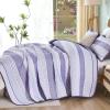 imageDintszyayue Quilt Queen Size Grey White 3 Pieces Boho Striped Bedspread Bedding for Queen Size Bed Soft Lightweight Microfiber Bohemian Coverlet Set for All Season Quilts with 2 PillowcasesPurple