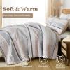 imageDintszyayue Quilt Queen Size Grey White 3 Pieces Boho Striped Bedspread Bedding for Queen Size Bed Soft Lightweight Microfiber Bohemian Coverlet Set for All Season Quilts with 2 PillowcasesKhaki Grey