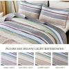 imageDintszyayue Quilt Queen Size Grey White 3 Pieces Boho Striped Bedspread Bedding for Queen Size Bed Soft Lightweight Microfiber Bohemian Coverlet Set for All Season Quilts with 2 PillowcasesSage Grey