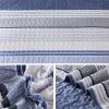 imageDintszyayue Quilt Queen Size Grey White 3 Pieces Boho Striped Bedspread Bedding for Queen Size Bed Soft Lightweight Microfiber Bohemian Coverlet Set for All Season Quilts with 2 PillowcasesNavy