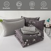 image:imageDintszyayue Comforter Set Full Size Floral Bed in a Bag Comforter Reversible Flower Plum Bedding Set Twin Size1 Comforter2 Pillowcase2 Pillow Shames1 Flat Sheet1 Fitted Sheet
