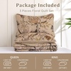 image:imageDintszyayue Quilt Queen Size Blue 3 Pieces Boho Floral Bedspread Bedding for Queen Size Bed Soft Lightweight Microfiber Coverlet Set for All Season Quilt with 2 PillowcasesBrown