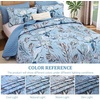 image:imageDintszyayue Quilt Queen Size Blue 3 Pieces Boho Floral Bedspread Bedding for Queen Size Bed Soft Lightweight Microfiber Coverlet Set for All Season Quilt with 2 PillowcasesBlue