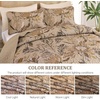 image:imageDintszyayue Quilt Queen Size Blue 3 Pieces Boho Floral Bedspread Bedding for Queen Size Bed Soft Lightweight Microfiber Coverlet Set for All Season Quilt with 2 PillowcasesBrown