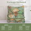 image:imageDintszyayue Quilt Queen Size Blue 3 Pieces Boho Floral Bedspread Bedding for Queen Size Bed Soft Lightweight Microfiber Coverlet Set for All Season Quilt with 2 PillowcasesGreen