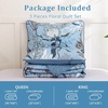 image:imageDintszyayue Quilt Queen Size Blue 3 Pieces Boho Floral Bedspread Bedding for Queen Size Bed Soft Lightweight Microfiber Coverlet Set for All Season Quilt with 2 PillowcasesBlue