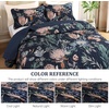 image:imageDintszyayue Quilt Queen Size Blue 3 Pieces Boho Floral Bedspread Bedding for Queen Size Bed Soft Lightweight Microfiber Coverlet Set for All Season Quilt with 2 PillowcasesNavy