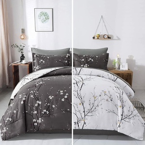 image:imageDintszyayue Comforter Set Full Size Floral Bed in a Bag Comforter Reversible Flower Plum Bedding Set Twin Size1 Comforter2 Pillowcase2 Pillow Shames1 Flat Sheet1 Fitted Sheet