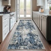 image:imageDintszyayue 2x6 Runner Rug Abstract Washable NonSlip Soft Area Rugs for Hallway Laundry Room Bedroom Blue