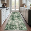 image:imageDintszyayue 2x6 Runner Rug Abstract Washable NonSlip Soft Area Rugs for Hallway Laundry Room Bedroom Green