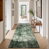 image:imageDintszyayue 2x6 Runner Rug Abstract Washable NonSlip Soft Area Rugs for Hallway Laundry Room Bedroom Green